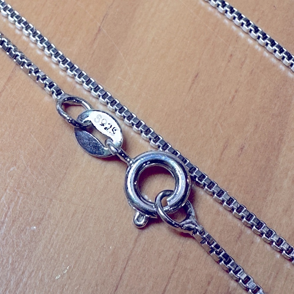 Sterling Silver Necklace with Oval gemstone Pendant - Picture 6 of 6